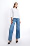 100% Cotton Front-Back Difference Hidden Pad Collar 3/4 Sleeve Back Robo Gather Detailed Women's Shirt - 4