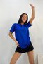 Cobalt Blue Sports Polo Collar Buttoned Cotton Casual Short Sleeve Regular Fit T-shirt