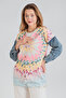 Hatunatila Denim Detailed Patterned Long Sweater Cardigan - 1180-14 - 3