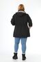 Women's Water Resistant Plus Size Trench Coat Hooded Plaid Black Trench Coat Bonded Fabric Araboy Trench Coat Black - 5