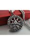 Gothic Style Stainless Steel Celtic Knot Viking Necklace with Embossed Rune Letter - 4