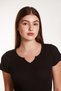 Women's Basic Ribbed Lycra V Neck Sleeve Tshirt Tank Top Blouse - 2