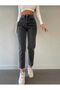Semy Anthracite Super High Waist Comfort Stretch Fabric Mom Jeans - 2