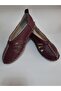 Inside and Outside Genuine Leather Burgundy Color Orthopedic Sandal Ballerinas - 4
