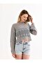 SCURVED HOLE KNITWEAR CROP BLUZ - 7