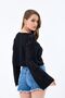 WOMEN'S KNITWEAR KNITTED SPUN HOLE BOAT COLLAR SWEATER BOLERO BLUZ - 7