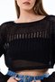 WOMEN'S KNITWEAR BELLY HOLE CROP SWEATER BOLERO BLUZ BOAT NECK - 8