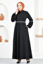 Black Buttoned Ferace - MSL19045
