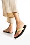 Perla Women's Beige Fabric Flip Flops Comfortable Pool Beach Slippers Flip Flops - 3