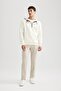 Modern Fit Hooded Half Zipper Kangaroo Pocket Basic Plain Sweatshirt A7820Ax23Au - 2