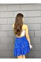Women's Blue Floral Patterned Summer Shorts Skirt - 7