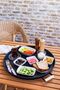 Metal 4 Piece (51 37 45 30 Cm) Round Tray Set with Black Wooden Handles, Breakfast Tray - 3