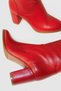 Women's Red Leather Boots - 5