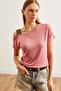 Women's Dusty Rose One-Shoulder Ethnic Embellished Blouse Blz-19000194 - 3