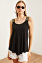 Women's Black Ethnic Strap Asymmetrical Knitted Viscose Blouse Blz- 19002703 - 2