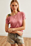 Women's Dusty Rose One-Shoulder Ethnic Embellished Blouse Blz-19000194 - 4