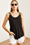 Women's Black Ethnic Strap Asymmetrical Knitted Viscose Blouse Blz- 19002703 - 5