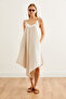 Women's Stone Strap Tie Pocket Woven Viscose Jumpsuit Tlm- 19000116 - 2