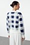 Ecru Soft Textured Plaid/Checkered Knitwear Cardigan Twoaw25Hi00285 - 5
