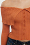 Turuncu Crop Premium İplik/Özel İplik Fitted/Vücudu Saran Triko Hırka TWOAW25HI00095 - 4