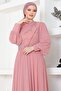 ABY5652 Model Dried Rose Chiffon Evening Dress - 4