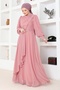 ABY5652 Model Dried Rose Chiffon Evening Dress - 2