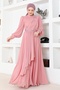 ABY5652 Model Dried Rose Chiffon Evening Dress