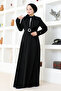Black Belted Evening Dress - SHD5326 - 2