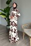 Single Color Patterned Bitter Brown Viscose Dress - 4