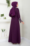 Plum Stone Detailed Evening Dress - ASN174 - 4
