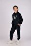 Butterfly Print Detailed Kangaroo Pocket Hooded Girl's Tracksuit Set - 5
