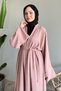 Drawstring Sleeves Drawstring Hem Powder Abaya - 4