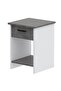 Modern Nightstand with Drawer & Open Shelves, Lightweight, Easy Assembly - Anthracite/White