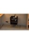 Modern Night Stand with USB A/C Ports & 3 Open Shelves - Black, Easy Assembly - 3