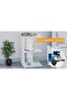 E-Shape Night Stand with USB Ports & 3 Open Shelves - Easy Assembly, Lightweight, White - 2