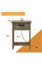 Grey Oak Night Stand with USB Ports, Open Shelves, Drawer & Easy Assembly - 5