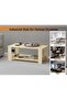 Modern Coffee Table with 2-Tier Storage & USB Port - Natural Davos Oak - 2