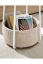 VASAGLE Modern Round Side Table with Fabric Basket, Easy Assembly, Sturdy, White and Beige - 6