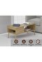 Modern Grey Oak Coffee Table with Storage - Durable, Space-Saving, Easy Maintenance - 3