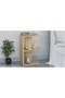 Modern E-Shape Nightstand, 3 Open Shelves, Easy Assembly, Coco Bolo - Versatile Use - 2