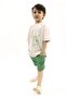 Elephant Stone Color T-Shirt and Green Muslin Shorts Set TYE0031 - 3