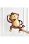 Safari Monkey Balloon 1 Year Old Balloon Set Safari Concept Cute Monkey Balloon and Gold Color Number Balloon - 2