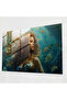 Mythology Glass Wall Art, Mystical Mermaid Underwater, Mythology, Wall Ornament