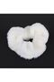 Women's Cream Color Plush Soft Rubber Bagel Buckle Bun Buckle - 2