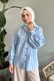 Striped Casual Baby Blue Shirt