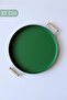 37 Cm Metal Round Green Tray with Wooden Handles Presentation Tray, Breakfast Tray - 2