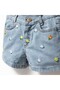 Girl's 1-4 Years Old Floral Embroidered Denim Shorts - 2