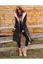 Black Double Sided Hooded Long Puffer Vest