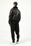 Men's Montreal Jumbo Collar Fur Genuine Leather Coat Black - 7