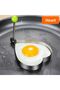Set of 3 Metal Baking Molds - for Omelet Eggs and Pancakes, Heart-Circle-Star Patterns - 2